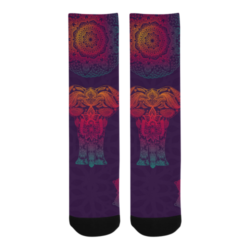 Colorful Elephant Mandala Men's Custom Socks