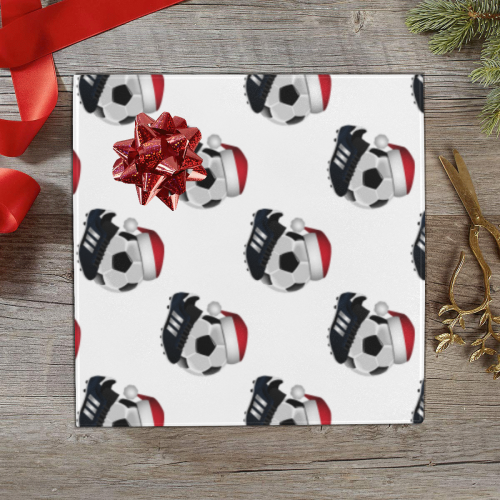 Christmas Soccer Ball and Shoe Sports Gift Wrapping Paper 58"x 23" (1 Roll)