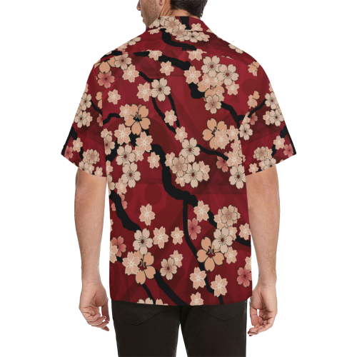 Sakura Breeze Ruby Wine Hawaiian Shirt (Model T58)