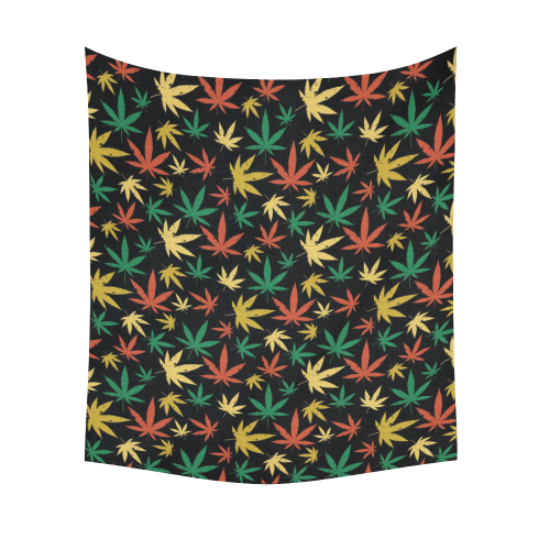 Cannabis Pattern Cotton Linen Wall Tapestry 51"x 60"