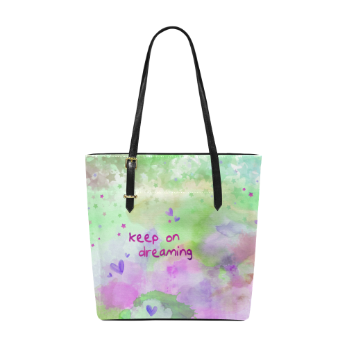 KEEP ON DREAMING - lilac and green Euramerican Tote Bag/Small (Model 1655)