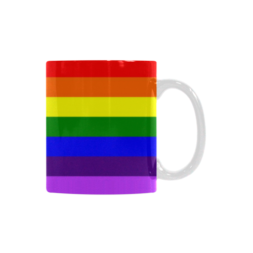 Rainbow Flag (Gay Pride - LGBTQIA+) White Mug(11OZ)