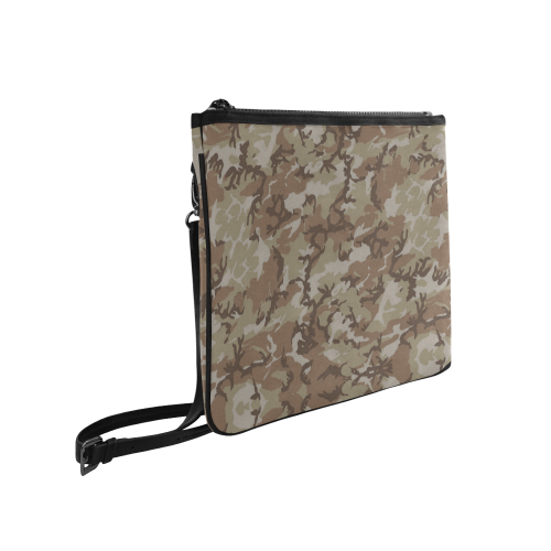 Woodland Desert Brown Camouflage Slim Clutch Bag (Model 1668)