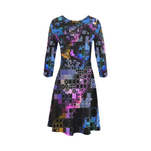 funny mix of shapes 1B by JamColors 3/4 Sleeve Sundress (D23)