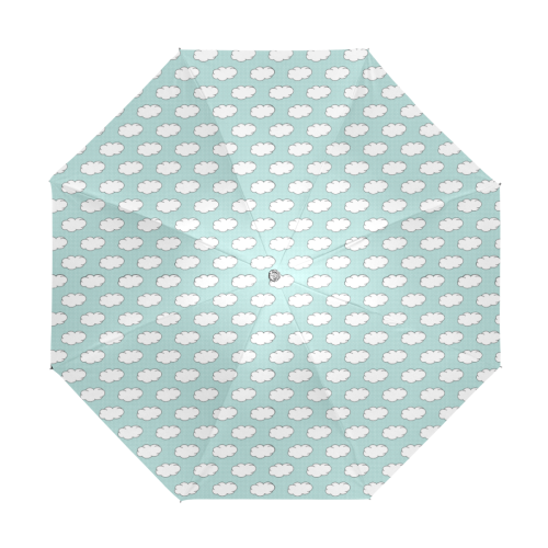 Clouds with Polka Dots on Bleached Coral Anti-UV Foldable Umbrella (U08)