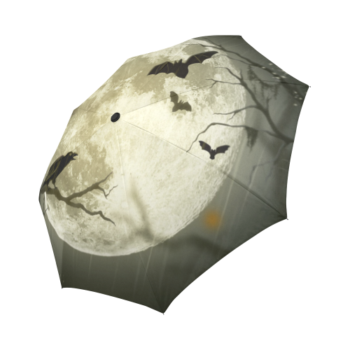 A Full Moon Night With Bats And Crow Auto-Foldable Umbrella (Model U04)