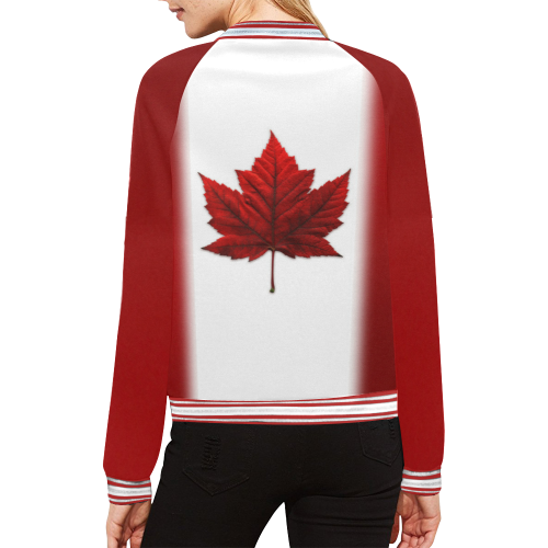 Canada Flag Bomber Jackets All Over Print Bomber Jacket for Women (Model H21)