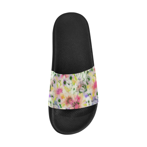 pretty spring floral Women's Slide Sandals (Model 057)