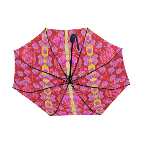 Roses and butterflies on ribbons as a gift of love Anti-UV Auto-Foldable Umbrella (Underside Printing) (U06)
