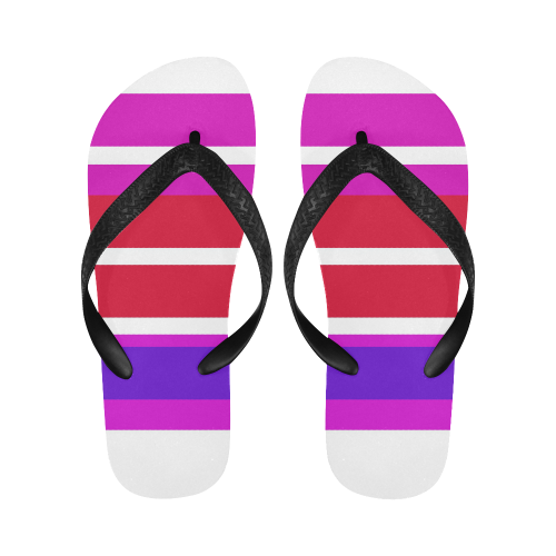 Shoes summer with Pink lines ethnic Flip Flops for Men/Women (Model 040)