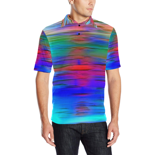 noisy gradient 1 by JamColors Men's All Over Print Polo Shirt (Model T55)