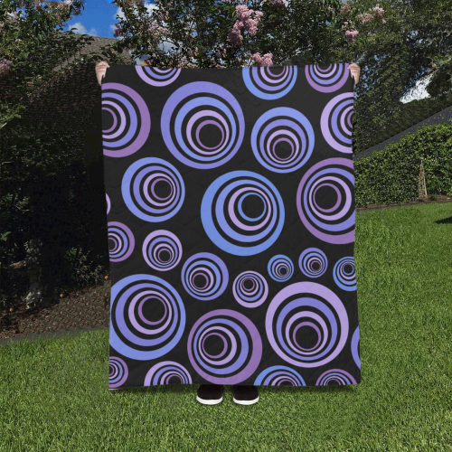 Retro Psychedelic Ultraviolet Pattern Quilt 40"x50"