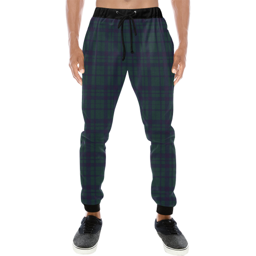 Green Plaid Rock Style Men's All Over Print Sweatpants (Model L11)