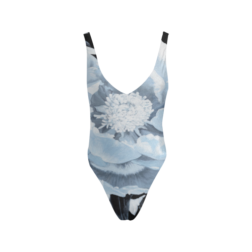 Peony For Your Thoughts Sexy Low Back One-Piece Swimsuit (Model S09)
