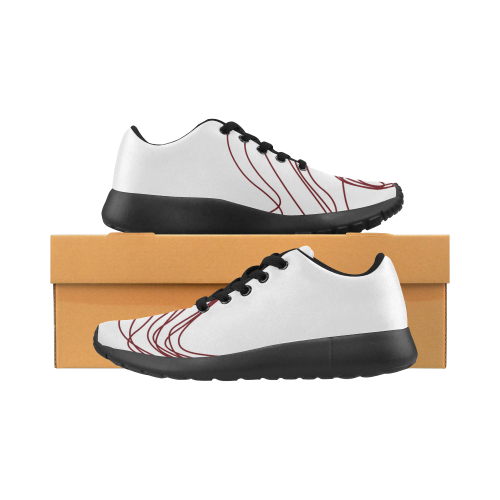 Design white shoes with lines choco Women’s Running Shoes (Model 020)