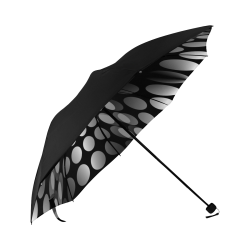 Abstract Dots HOURGLASS black grey white Anti-UV Foldable Umbrella (Underside Printing) (U07)