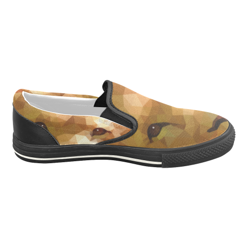 Polymetric Lion Men's Slip-on Canvas Shoes (Model 019)