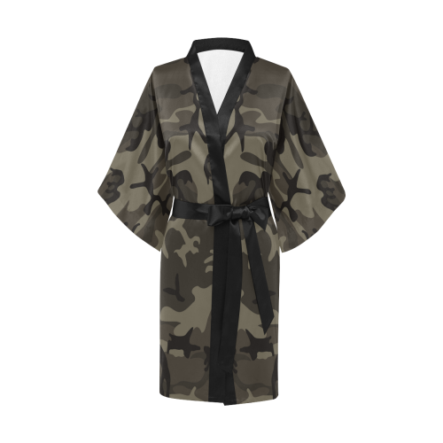 Camo Grey Kimono Robe