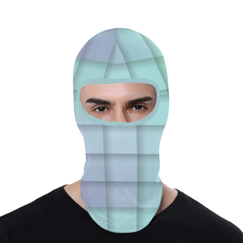 Glass Mosaic Mint Green and Violet Geometrical All Over Print Balaclava
