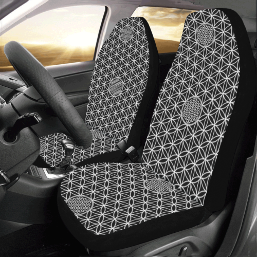 Symbol FLOWER OF LIFE solid pattern white Car Seat Covers (Set of 2)