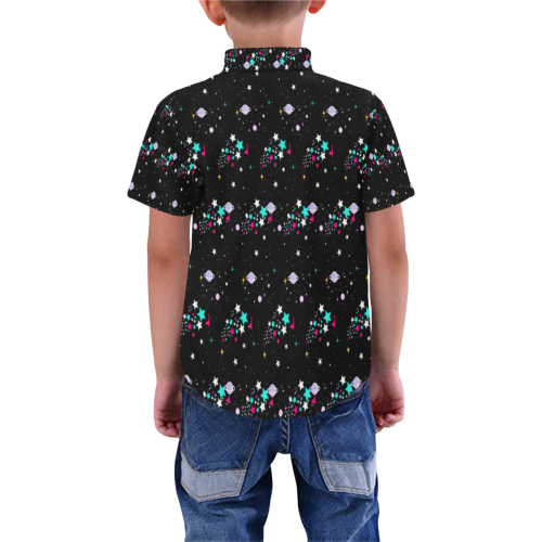 galaxy stars Boys' All Over Print Short Sleeve Shirt (Model T59)