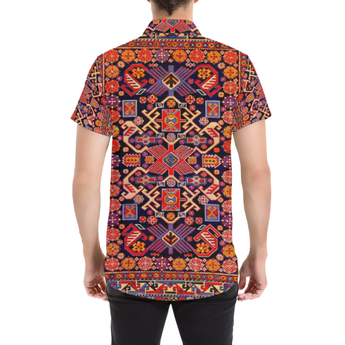 Azerbaijan Pattern Men's All Over Print Short Sleeve Shirt/Large Size (Model T53)