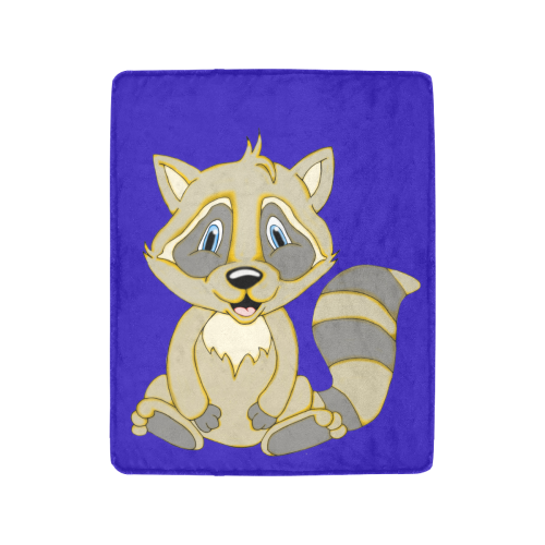 Rocky Raccoon Blue Ultra-Soft Micro Fleece Blanket 40"x50"