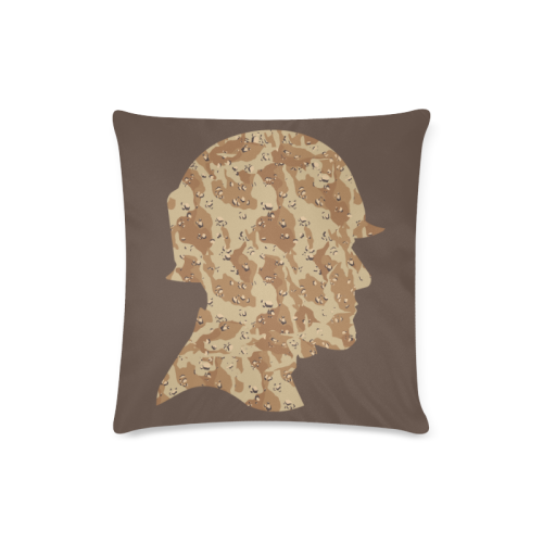 Desert Camouflage Soldier on Brown Custom Zippered Pillow Case 16"x16"(Twin Sides)