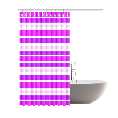 Summer Purples Stripes Shower Curtain 69"x84"