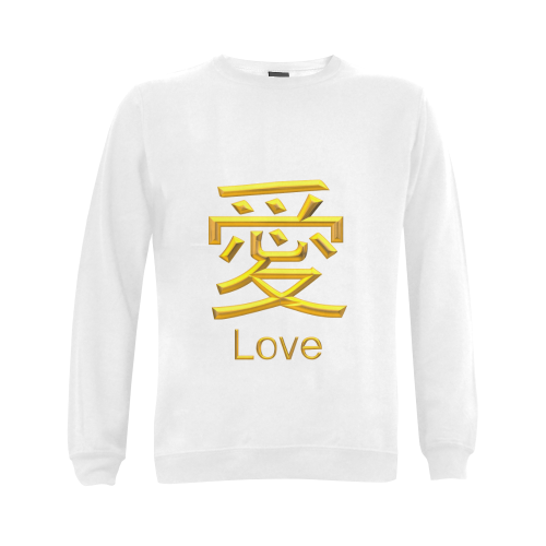 SA-Golden Asian Symbol for Love Gildan Crewneck Sweatshirt(NEW) (Model H01)