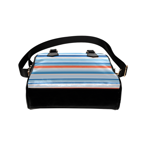 blue and coral stripe 2 Shoulder Handbag (Model 1634)