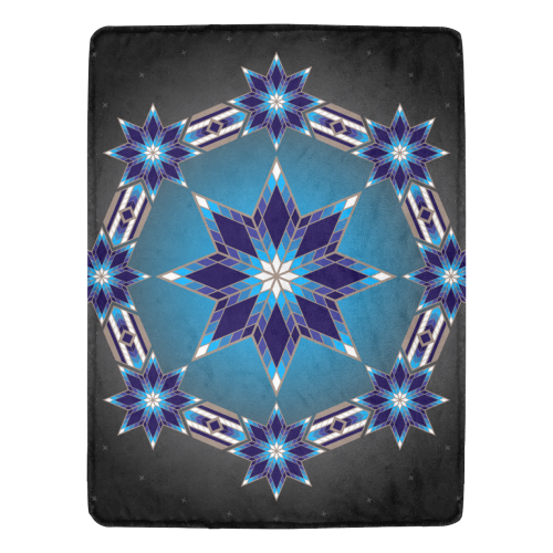 Morning Stars Circle Blue Ultra-Soft Micro Fleece Blanket 60"x80"
