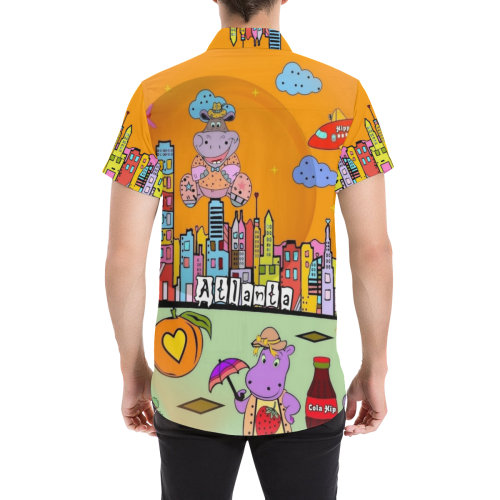 Hippos in Atlanta by Nico Bielow Men's All Over Print Short Sleeve Shirt (Model T53)