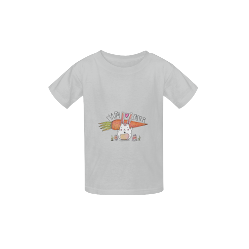 Cute Bunny With Easter Eggs Kid's  Classic T-shirt (Model T22)