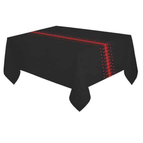 Black and Red Playing Card Shapes Cotton Linen Tablecloth 60"x 84"