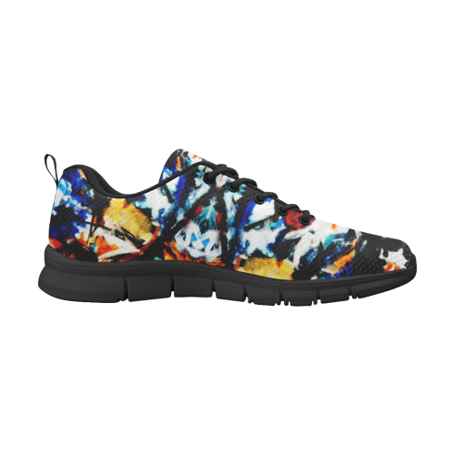 abstract art painting Men's Breathable Running Shoes (Model 055)