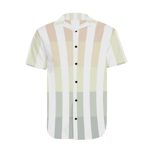 Like a Candy Sweet Pastel Lines Pattern Men's Short Sleeve Shirt with Lapel Collar (Model T54)