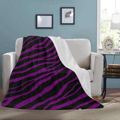 Ripped SpaceTime Stripes - Purple Ultra-Soft Micro Fleece Blanket 60"x80"