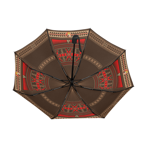 Buffalo Spirit Brown Anti-UV Auto-Foldable Umbrella (Underside Printing) (U06)