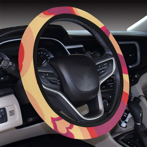 heart pattern vector Steering Wheel Cover with Elastic Edge