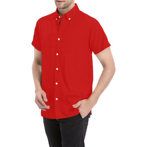 RB06 Red Shirt Men's All Over Print Short Sleeve Shirt (Model T53)
