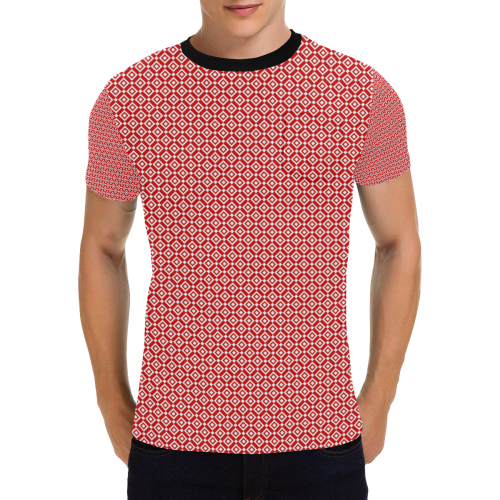 Diamond de Diamond Red Men's All Over Print T-Shirt with Chest Pocket (Model T56)