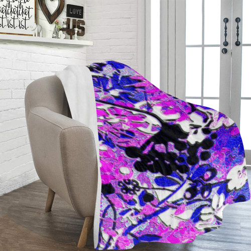 floral abstract in bright colors Ultra-Soft Micro Fleece Blanket 60"x80"