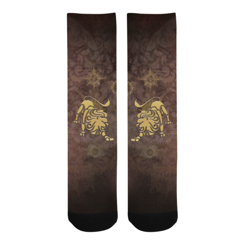 Steampunk Zodiac Leo Men's Custom Socks