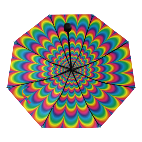 Crazy Psychedelic Flower Power Mandala Anti-UV Foldable Umbrella (Underside Printing) (U07)