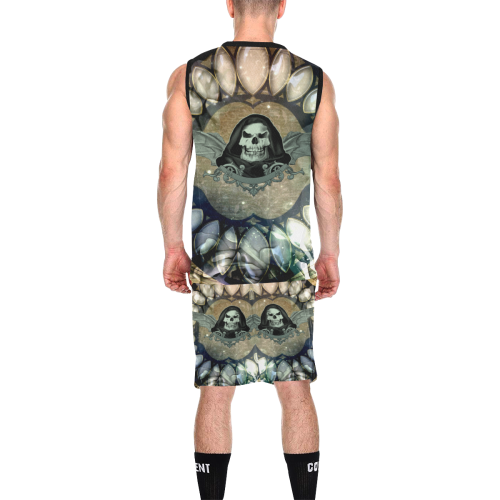 Awesome scary skull All Over Print Basketball Uniform