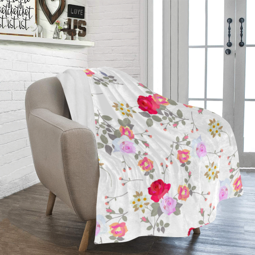 Flower Pattern Ultra-Soft Micro Fleece Blanket 43''x56''