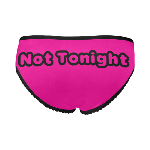 Not Tonight Back Black And Hot Pink Women's All Over Print Girl Briefs (Model L14)