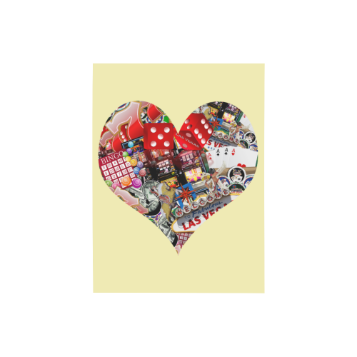 Heart Playing Card Shape - Las Vegas Icons Photo Panel for Tabletop Display 6"x8"