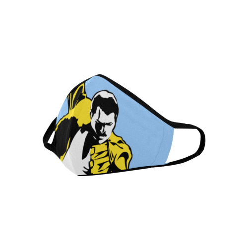 Freddie Mercury Queen iconic pose baby blue bg Mouth Mask